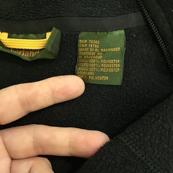 Timberland Large Polartec Men’s Fleece Vest Full Zip Pockets Black - Picture 7 of 10